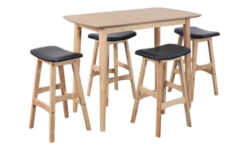 Diamond Creek A42.1 Gangnam 1200 Breakfast Table gang black stools Nat 500x293 - Gangnam Retro Breakfast Table - Natural