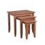 Quadrat Nest of 3 tables Antique Maple 66x66 - Ilyssa Fabric Dining Chair - Light Grey