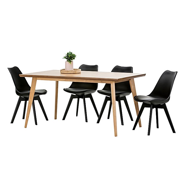 Bruno Replica Charles Ray Eames Padded 7 Piece Dining Set Oak