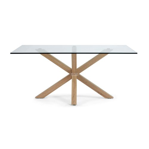 c430c07 3b 500x500 - Arya 2000 Dining Table Glass Top - Timber Look Steel Base