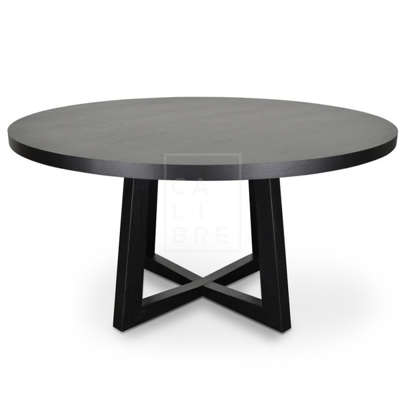 Richo 1500 Round Dining Table Black, Dark Round Dining Table