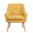 Orion Accent Chair Yellow 66x66 - Club Chair - Black Shearling Style