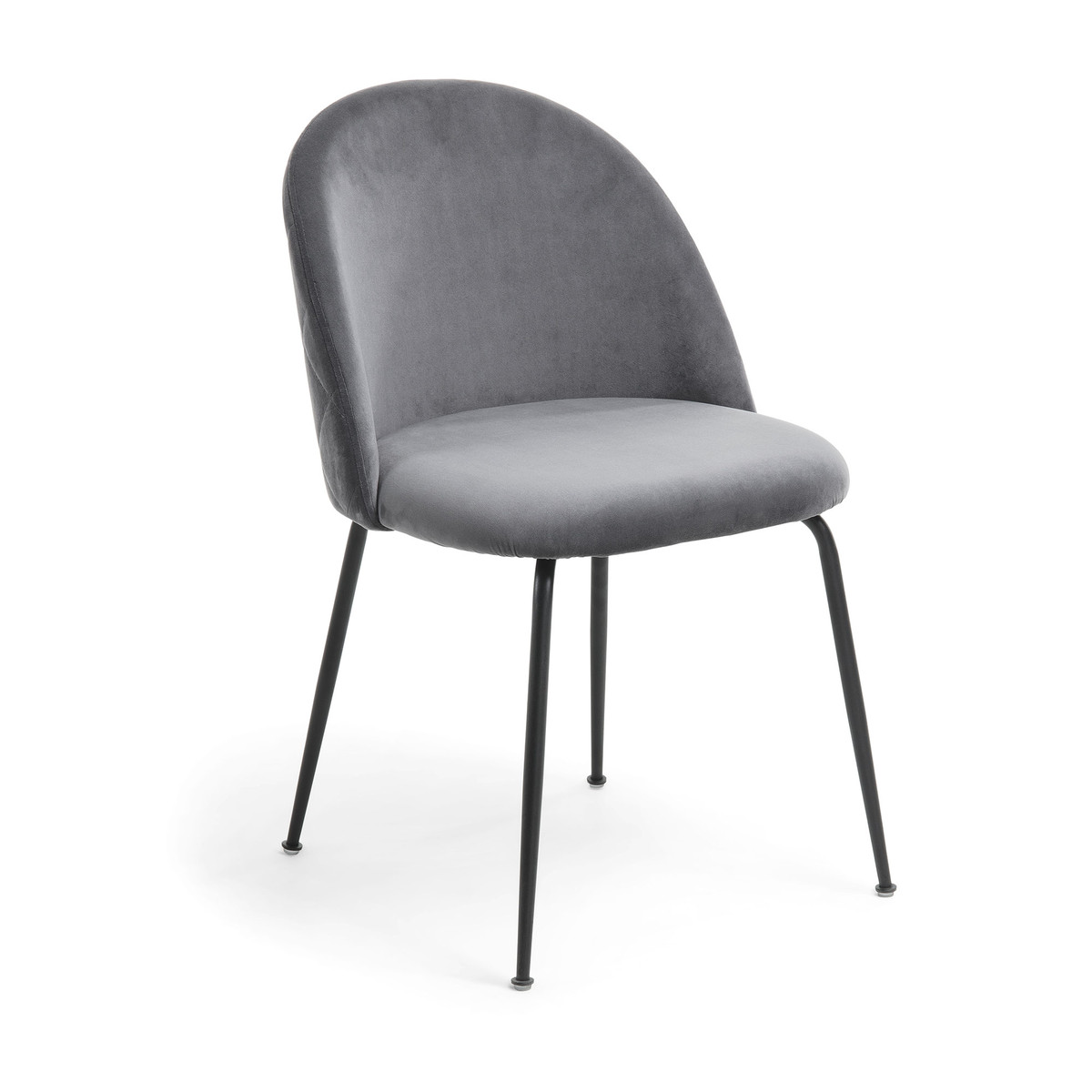CC0854J15 0 - Mystere Dining Chair - Grey Velvet/Black