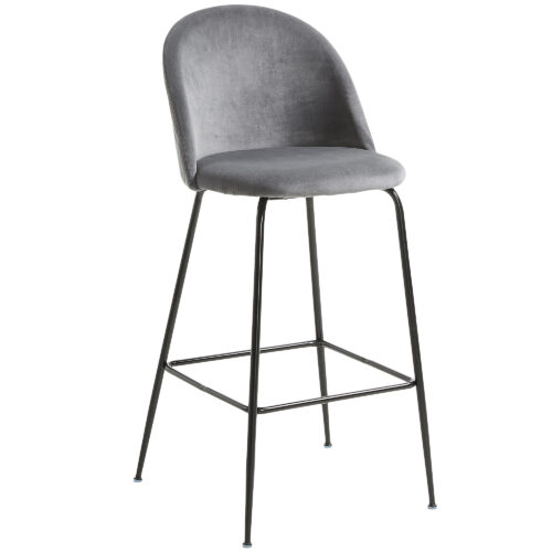 Mystere 1 500x500 - Mystere Bar Stool - Grey Velvet/Black