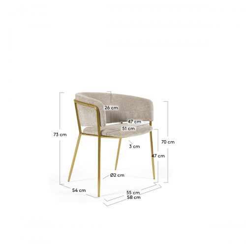 CC0297BG12 9 500x500 - Konnie Dining Chair - Beige