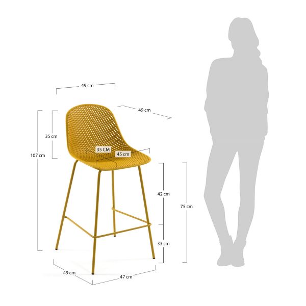 CC1990S31 4 600x600 - Quinby Barstool-Mustard 75cms Seat