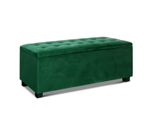 OTM L140 VEL GN AB 04 - Harper Storage Velvet Ottoman - Emerald Green
