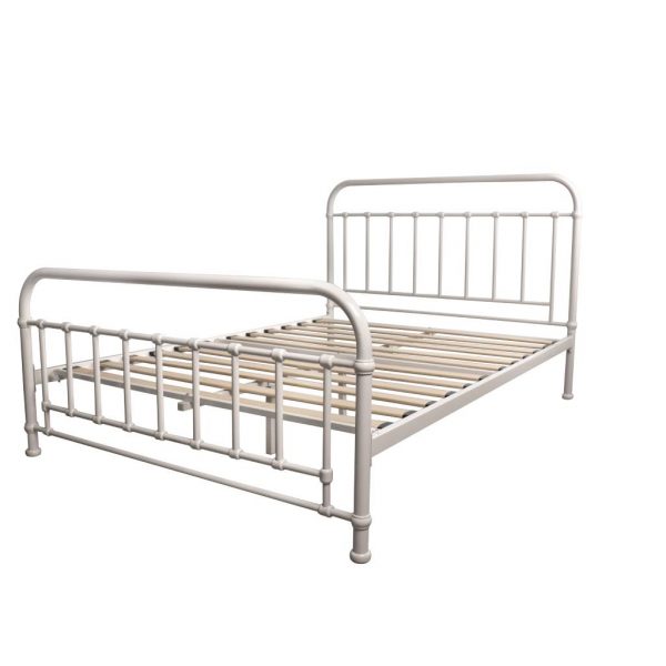 Akira Queen Size Metal Bed - White - Moorabbin Home Furnishers