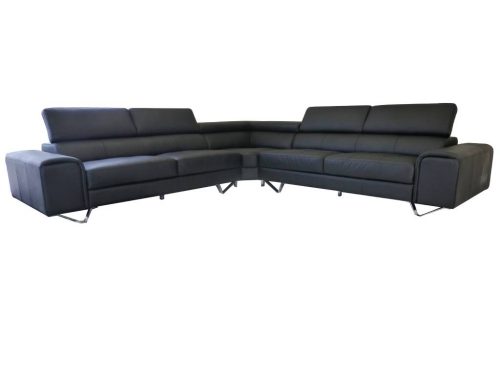 v 2126 2c b 3 500x375 - Bellagio Leather Corner Sofa - Black