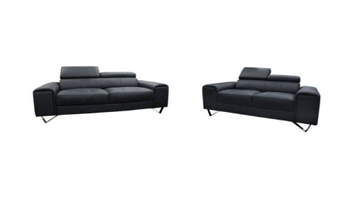 v 2126 kit b 1 500x281 - Bellagio 3 + 2 Seater Leather Sofa Set - Black