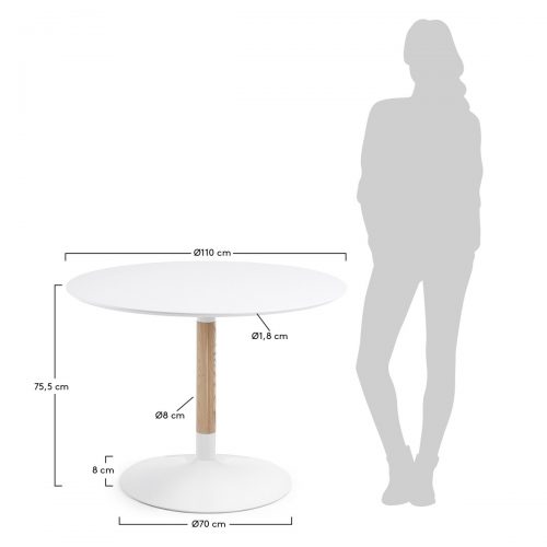 CC0092L05 8 500x500 - Tic 1100 Round Dining Table - White