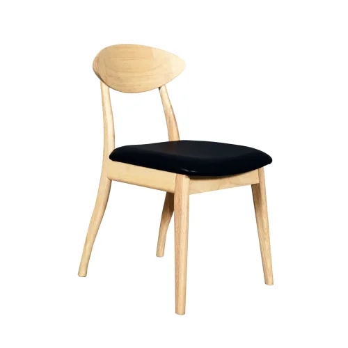 Moon chair natural side view 1024x1024 500x500 - Moon Dining Chair - Natural/Black PU Seat