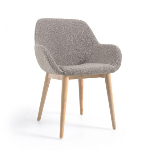 CC5212J14 0 500x500 - Konna Boucle Dining Chair - Light Grey/Natural Frame