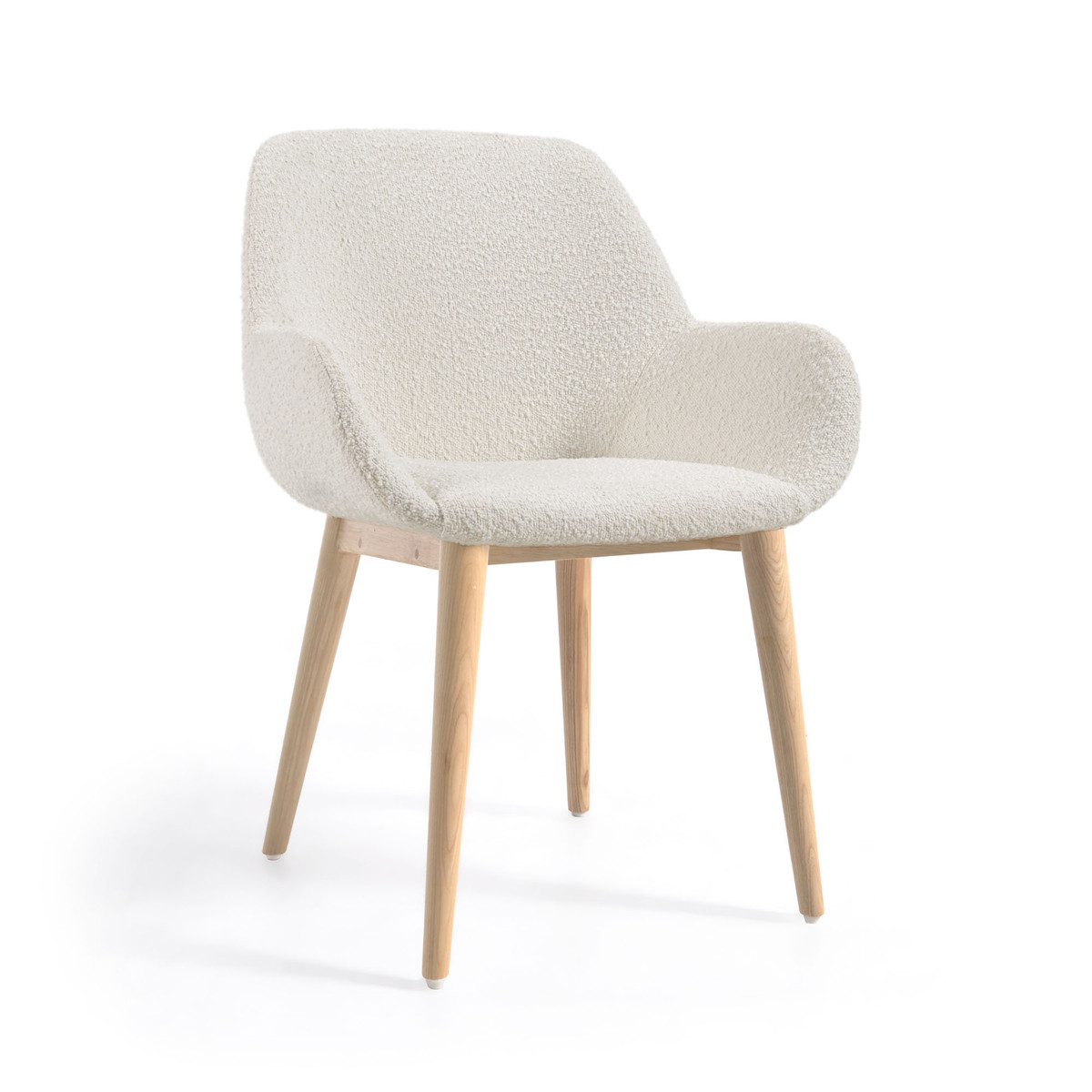 CC5212J33 0 - Konna Boucle Dining Chair - White/Natural Frame