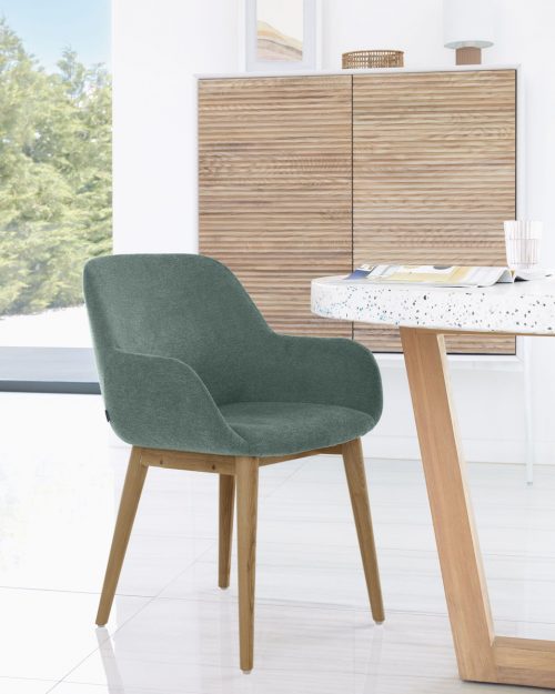 CC5212KY19 10 500x625 - Konna Dining Chair -Green/Teak Frame
