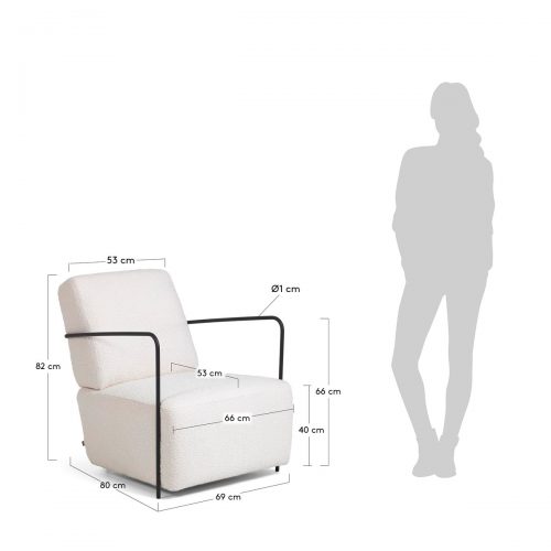 S564J33 9 500x500 - Gamer Arm Chair - White Boucle