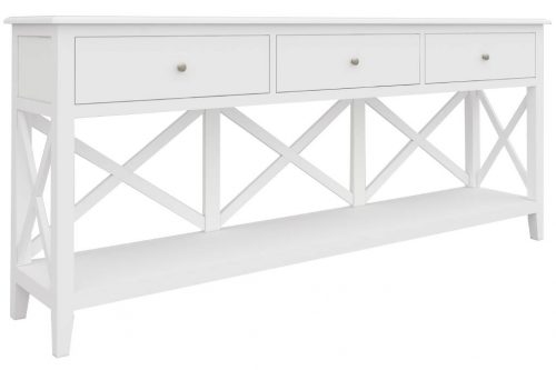 vo hamp 17 1 500x333 - Hampton Timber 3 Drawer Console Table - White