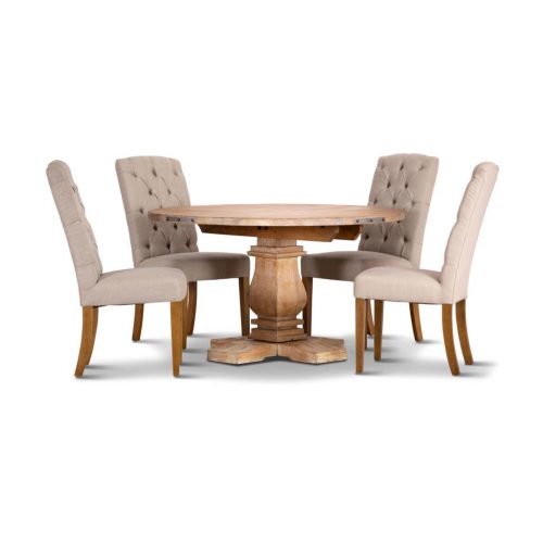 wout 5pc kit 2 500x500 - 5 Piece Utah 1350 Round Dining Table Setting