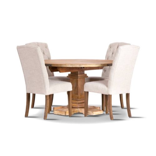 wout 5pc kit 4 500x500 - 5 Piece Utah 1350 Round Dining Table Setting