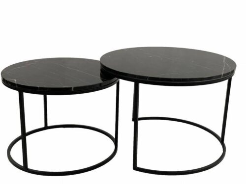 E144603 500x375 - Enterprise Marble Coffee Table Set- Black on Black