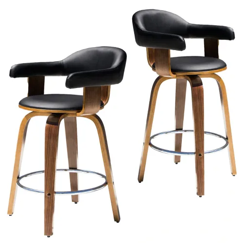 Lion swival timber bar stool 1024x1024 500x500 - Lion Barstool - White on Walnut