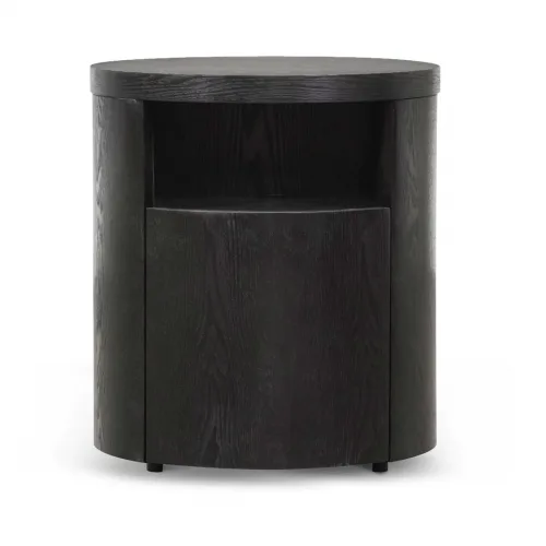 ST6788 BB Round Wooden Bedside Table Black Mountain 1 1100x 500x500 - Wesley Round Bedside Table - Black