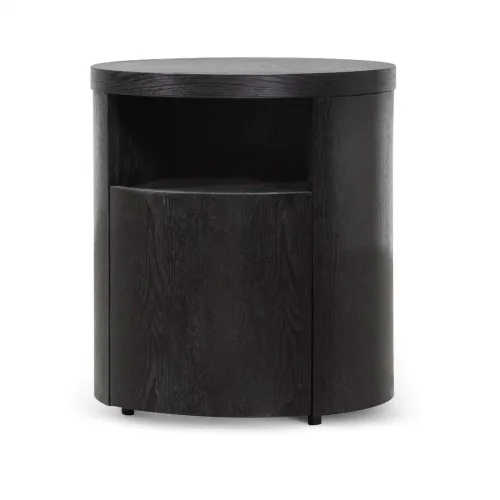 ST6788 BB Round Wooden Bedside Table Black Mountain 2 1100x 500x500 - Wesley Round Bedside Table - Black