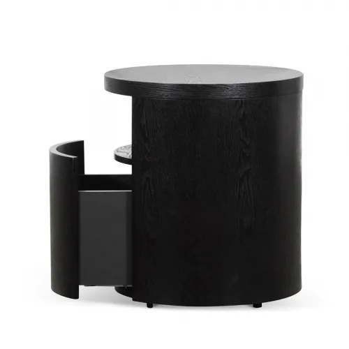 ST6788 BB Round Wooden Bedside Table Black Mountain 6 1100x 500x500 - Wesley Round Bedside Table - Black