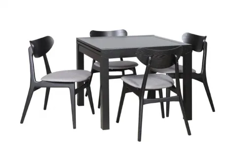 Sorrento900EXTTableBlack4xFinlandFabricTruffle 1024x1024@2x 500x333 - Sorrento 900 Extension Dining Table - Black