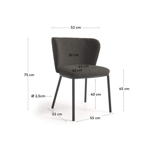 CC3000J01 8 500x500 - Ciselia Boucle Dining Chair - Black