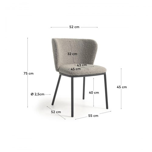 CC3000J14 9 500x500 - Ciselia Boucle Dining Chair - Grey