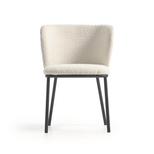 CC3000J33 4 500x500 - Ciselia Boucle Dining Chair - White