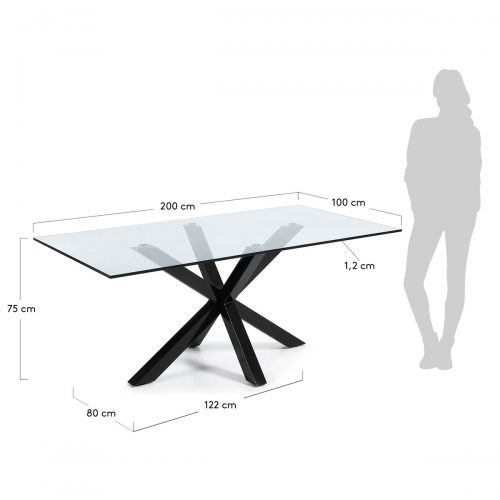 C408C07 9 500x500 - Arya 2000 Dining Table Glass Top -  Black Base