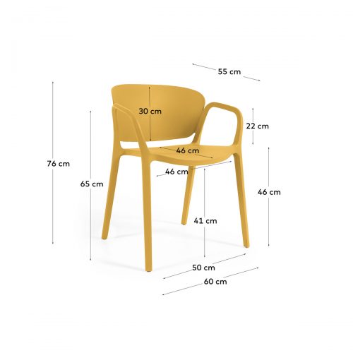 CC6094S31 9 500x500 - Ania Stackable Dining Chair - Yellow