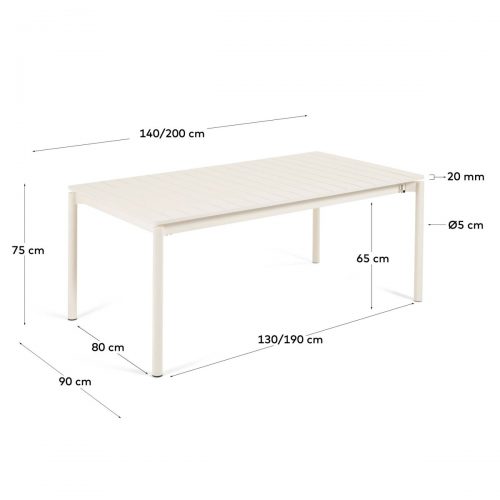 LH0722R33 9 500x500 - Zaltana Extension Alfresco Table 140-200cms - White