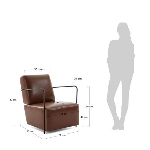 S564OX09 4 500x500 - Gamer Arm Chair - Brown Faux Leather