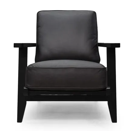 genoa chair 1 - Genoa Arm Chair - Black Vintage Leather