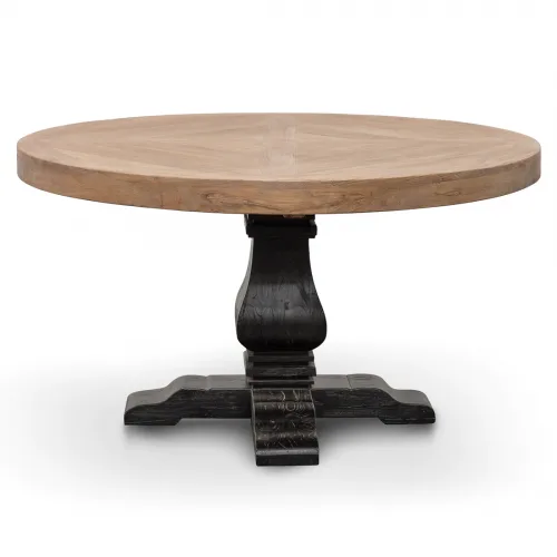 kara natural wooden round dining table black base DT6067 1 1100x 500x500 - Jason Black & Natural Wooden Round 1400 Table