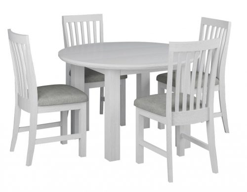 vo coas 5pc kit 1 500x388 - Coastal 1200 Round Dining Table - Brushed White