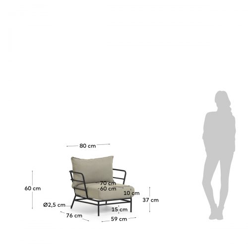 S734J03 9 500x500 - Mareluz Arm Chair - Beige/Black
