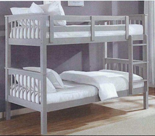 Brighton bunk bed grey 500x440 - Brighton Single over Double Bunk Bed - Grey