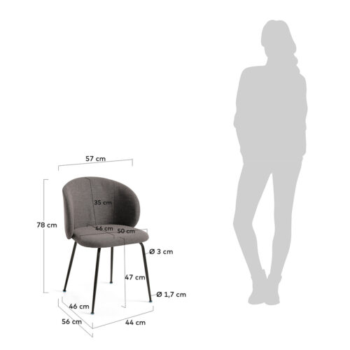 CC1167PK15 5 500x500 - Minna Dining Chair - Dark Grey