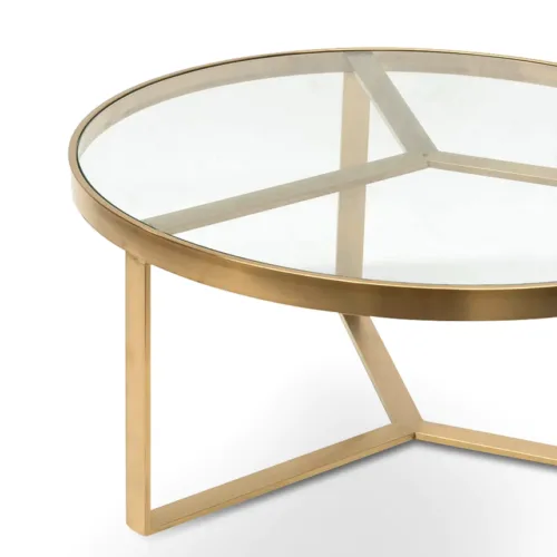 cf2427 bs 4 860x 500x500 - Harlow 90cm Coffee Table - Brushed Gold & Glass