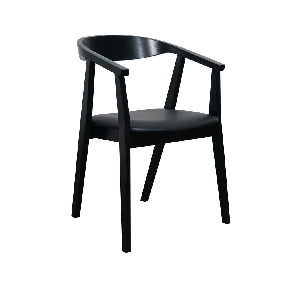 Sweden Chair black - Sweden Dining Chair -Black Frame Black PU Seat