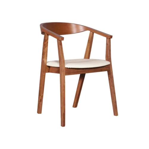 sweden chair light walnut 500x500 - Sweden Dining Chair -Light Walnute Frame Ivory PU Seat