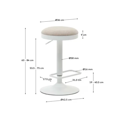 Zaib 2 500x502 - Zaib Stool - Beige/White