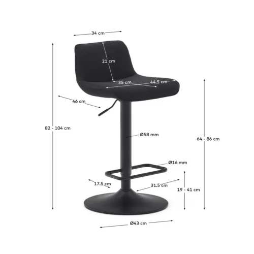 zenda black2 500x500 - Zenda Stool - Black/Black