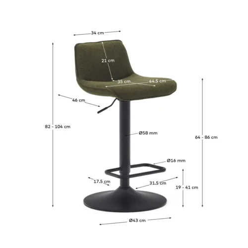 zenda green4 500x500 - Zenda Stool - Green/Black