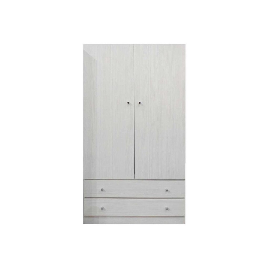 2 Door Single Robe - Single Wardrobe - White