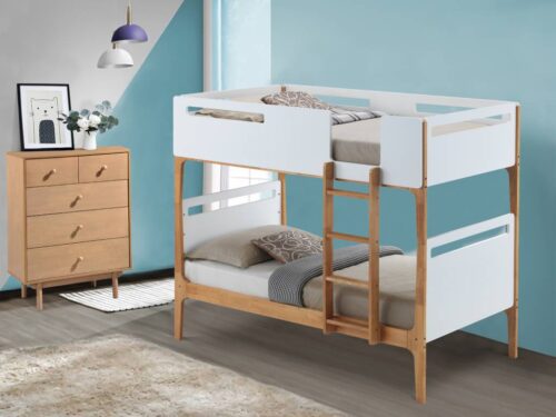 Hayes Bunk 500x375 - Hayes Single Bunk Bed - White